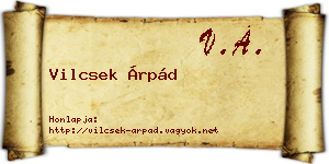 Vilcsek Árpád névjegykártya