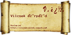 Vilcsek Árpád névjegykártya