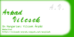 arpad vilcsek business card