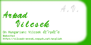 arpad vilcsek business card